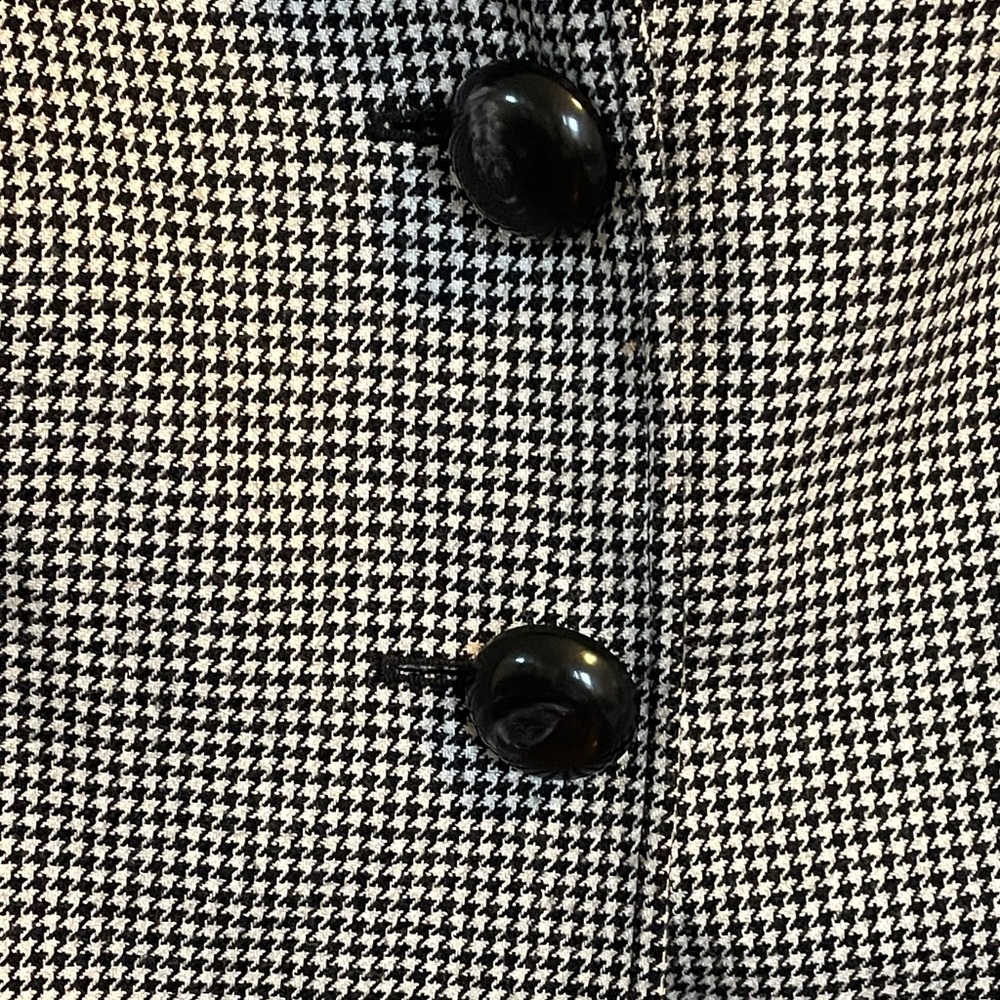 Talbots Wool Houndstooth Blazer Jacket Black Whit… - image 3
